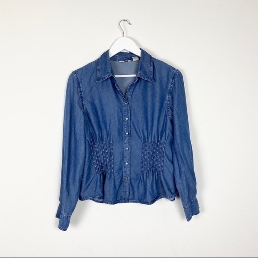 J.Jill Denim Blue Denim Shirt Size M